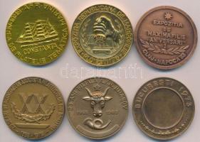 Románia 1973-1983. "Filatélia" 6db klf emlékérem T:2 
Romania 1973-1983. "Philately&...