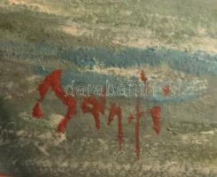 Bánfi jelzéssel: Kilátás a Balatonra. Olaj, karton, jelzett, üvegezett keretben, 23x33 cm