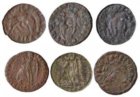 Római Birodalom 6db-os bronzpénz tétel T:2-,3 ragasztónyom
Roman Empire 6pcs of bronze coins C:VF,F...