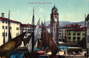 Riva del Garda, port, clock tower, ships