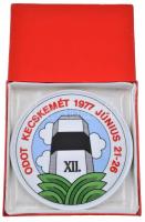 1977. "ODOT Kecskemét 1977 június 21-26." festett hollóházi porcelán plakett eredeti tokba...