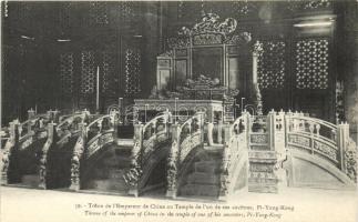 Beijing, Peking; Throne of the emperor of China in the temple of one of his ancesetors