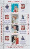 II. János Pál pápa kisívsor Pope John Paul II. mini sheet set