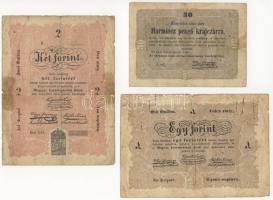 1848-49. "Kossuth-bankók" 30kr,1Ft,2Ft,5Ft,10Ft összesen 5db! Román szövegben ékezetvariáns! T:II/III,III,III/IV,IV foltok