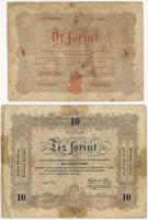 1848-49. "Kossuth-bankók" 30kr,1Ft,2Ft,5Ft,10Ft összesen 5db! Román szövegben ékezetvarián...