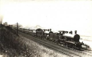 Two LNWR Jubilee Class 4-4-0 locomotives, one of them is the No. 1937 Superb, photo