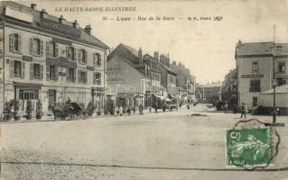 Lure, Rue de la Gare, Hotel du Commerce, Charcuterie Nouvelle / railway station street, hotel, cafe, restaurant, shop