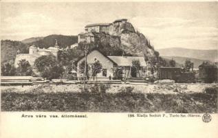 Árva vára, Oravsky hrad; vár, vasútállomás, kiadja Sochan P. / castle, railway station