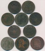 Ausztria 1800-1851. 1kr Cu (10x) T:vegyes
Austria 1800-1851. 1 Kreuzer Cu (10x) C:mixed
