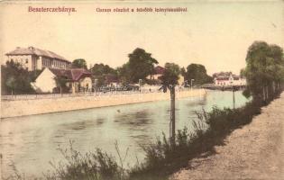 Besztercebánya, Banská Bystrica; Garam folyó, Felsőbb leányiskola, kiadja Brichta József / river, girls school (EK)