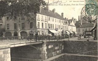 Chalon-sur-Saone, Place St. Jean, Pont des Faineant / square, bridge, shop of Mussy