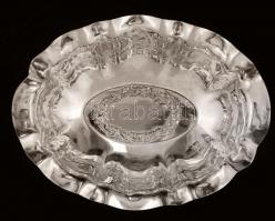 Ezüst hullámos peremű tálka, Ag.,18,8gr., jelzett, 10x7x2,5cm/ Silver wavy-edged bowl, Ag. 18,8gr., ...