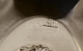 Ezüst hullámos peremű tálka, Ag.,18,8gr., jelzett, 10x7x2,5cm/ Silver wavy-edged bowl, Ag. 18,8gr., ...