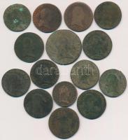 1781S 1/2kr Cu + 1800-1816. 1kr Cu (13x) + 1800E 3kr Cu T:vegyes