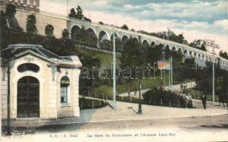 Pau, La Gare du Funiculare, Avenue Leon Say / funicular railway station, street