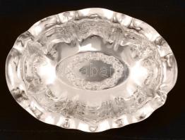 Ezüst hullámos peremű tálka, Ag.,21,3gr., jelzett, 10x7x3cm/Silver wavy-edged bowl, Ag. 21,3gr., mar...