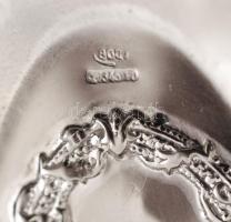 Ezüst hullámos peremű tálka, Ag.,21,3gr., jelzett, 10x7x3cm/Silver wavy-edged bowl, Ag. 21,3gr., mar...
