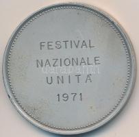Olaszország 1971. "Nemzeti Egység Fesztivál" ezüstözött fém emlékérem eredeti dísztokban. ...