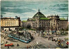 13 db MODERN városképes lap, villamosokkal, főleg német városok / 13 modern town view postcards with...