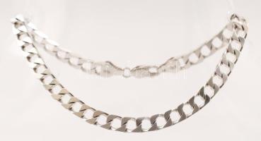 Ezüst lapos pancer karlánc, Ag., 12gr., jelzett, 22cm/Silver flat flat link bracelet, Ag., 12gr., marked, 22cm