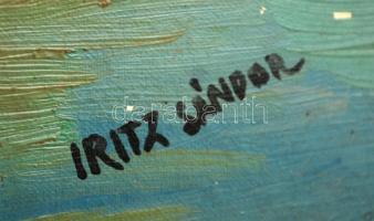 Iritz Sándor jelzéssel: Liget. Olaj, karton, fa keretben, 31x46 cm