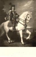 II. Rákóczi Ferenc fehér lovon, festményről készült fénykép; Győri és Boros Fényképészek / Francis II Rákóczi on horse, picture taken from a painting, photo, '1938 Kassa visszatért' So. Stpl.