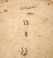 Régi Zsolnay váza, kerámia, kézzel festett,jelzett, kis repedéssel, 24x12cm