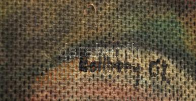 Olvashatatlan jelzéssel: Portré, vegyes technika, vászon, 27×27 cm