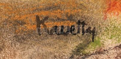 Kmetty jelzéssel: Vidéki táj, pasztell, farost, 50×70 cm