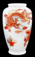 Jelzett kínai váza, kézzel festett, hibátlan, 12x7cm/ Marked Chinese vase, hand-painted, flawless, 12x7cm