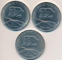 1980. 100Ft Ni "Szovjet-magyar közös űrrepülés" (3x) T:1-,2