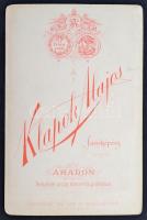 cca 1900 Arad főtér városháza, keményhátú fotó Klapok Alajos felvétele, 11x16cm