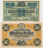 Ostffyasszonyfa / hadifogolytábor 1916. június 1. 20f arab sorozat- és sorszámmal, "MS" je...