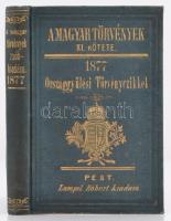 Az 1877-ik évi törvények gyűjteménye. Bp., 1877, Lampel R. Díszes, aranyozott vászonkötésben, jó állapotban.