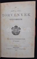 Az 1877-ik évi törvények gyűjteménye. Bp., 1877, Lampel R. Díszes, aranyozott vászonkötésben, jó áll...