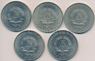 NDK 1972A 20M Cu-Ni "Wilhelm Pieck" (5x) T:2
GDR 1972A 20 Mark Cu-Ni "Wilhelm Pieck&...