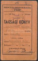 Szociáldemokrata párt tagságikönyv bélyegekkel 1945-48ig, 11x7cm