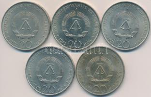 NDK 1972A 20M Cu-Ni "Wilhelm Pieck" (5x) T:2
GDR 1972A 20 Mark Cu-Ni "Wilhelm Pieck&...