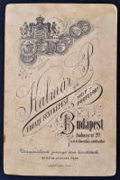 cca 1900 Keményhátú kabinetfotó gyermekekről Kálmán P., budapesti műterméből, 17x11cm