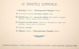1937 Balasagyarmat Nógrás megye Madách Imre jubileumi ünnepségre szóló meghívó