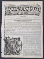 1870 1848 a nép zászlója c. újság 30. száma, benne tudósítás a Batthyány gyászünnepélyről 8p.