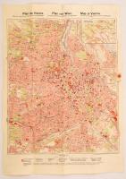 1937 Bécs térkép hotelekkel / Map of Vienna 40x60 cm