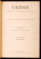 1906 Uránia. Népszerű tudományos folyóirat. Teljes évfolyam. 1-12. szám. Teljes, hiánytalan! Szerk. Klupathy Jenő és legifj. Szász Károly. Bp. 1906, Hornyánszky. Számos szövegközti fényképpel, ábrával illusztrálva. Félvászonkötésben.