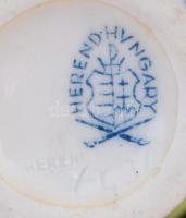 Viktória mintás Herendi porcelán fogpiszkálótartó, kézzel festett, jelzett, lepattanással, kis kopás...