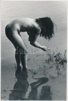 cca 1970 Kalocsai Rudolf: Dunán, feliratozott vintage fotóművészeti alkotás, 24x16 cm