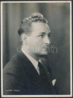 1936 Lauri Volpi (1892-1979) olasz tenorista Budapesten, 2 db vintage fotó, 16x22 cm és 23x17,5 cm