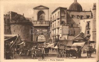 Naples, Napoli; Porta Capuana / gate, market (EM)
