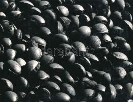 1966 Rezsek György: Brikett, pecséttel jelzett, feliratozott vintage fotóművészeti alkotás, 18x24 cm