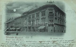 1899 Kassa, Kaschau; Fő utca, Gresham-ház, Breitner Mór üzlete; Breitner Mór kiadása / main street (EB)