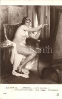 Femme au Miroir / Erotic nude art postcard s: J. Baugnies